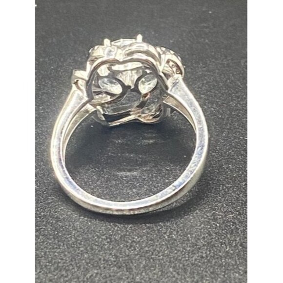 March Birthstone Aquamarine Ring Sz 8 Gem Stone King GSK Sterling Silver Lab - Picture 4 of 9